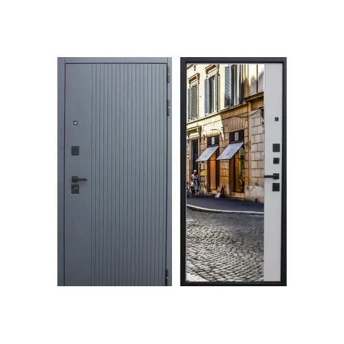 Входная металлическая дверь АСД Вертикаль с зеркалом 