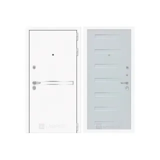 Входная дверь Labirint Лайн WHITE 14 Дуб кантри белый горизонтальный