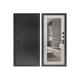 Входная дверь с терморазрывом BN-10 с зеркалом ФЛЗ-603 Сандал белый